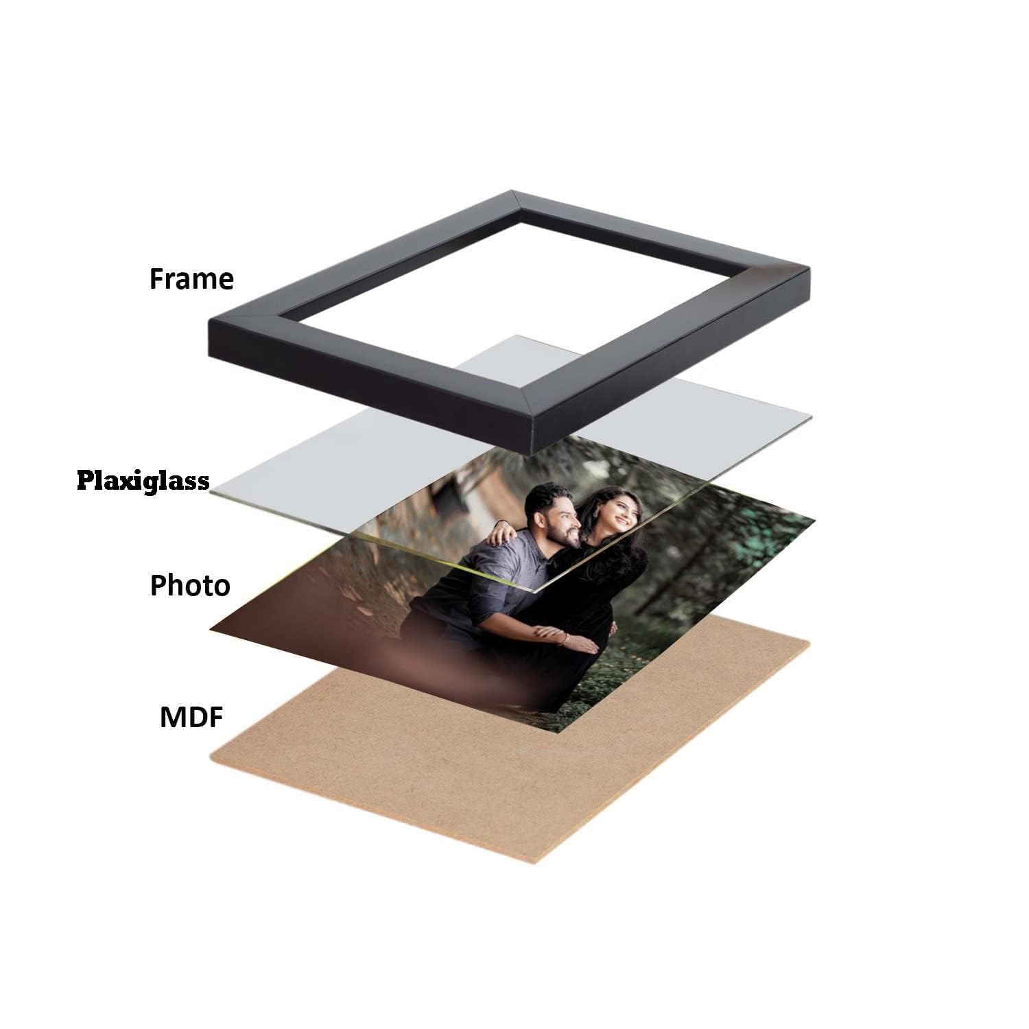 Fa6 Light Pink Background Spotify Photo Frame - Customized Spotify Song & Your Photo (White, 5X7 Inch)